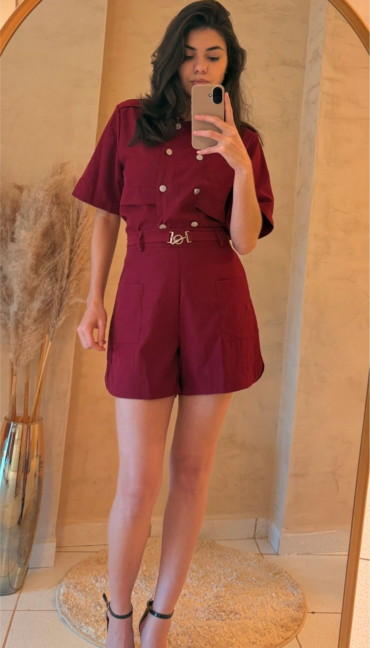 Conjunto luxo, cor vinho
