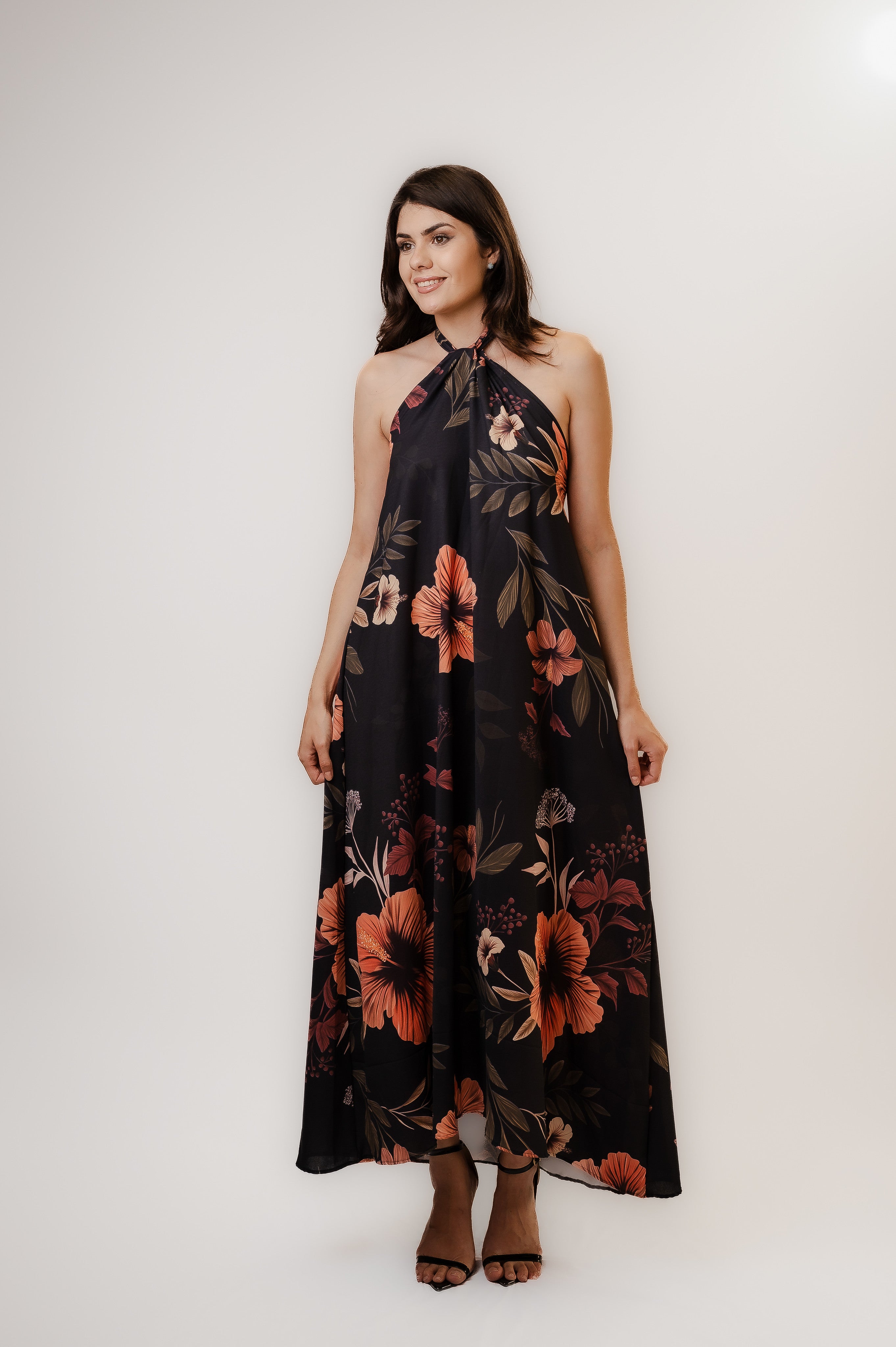 Vestido longo estampa floral