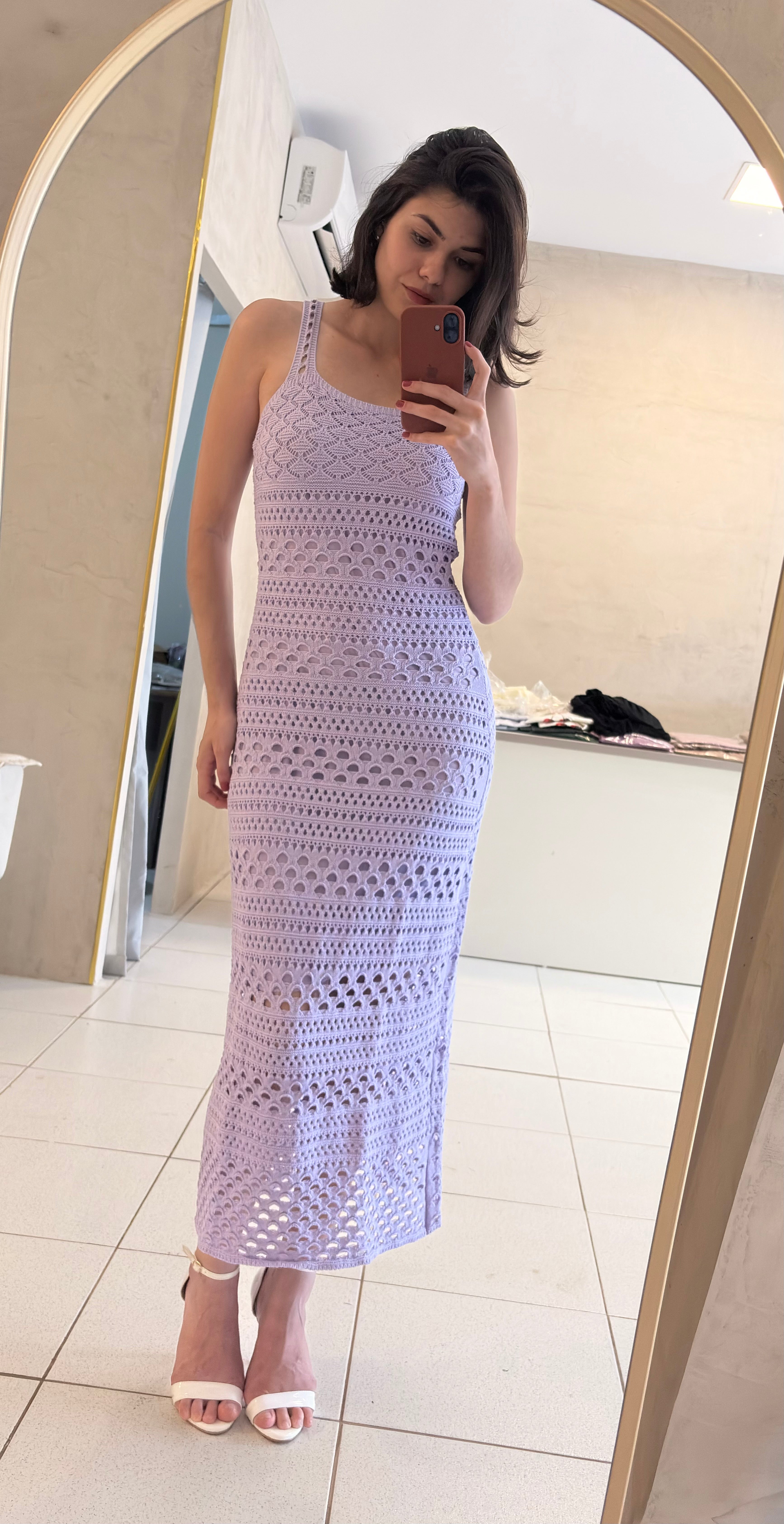 Vestido sereia modal em tricot