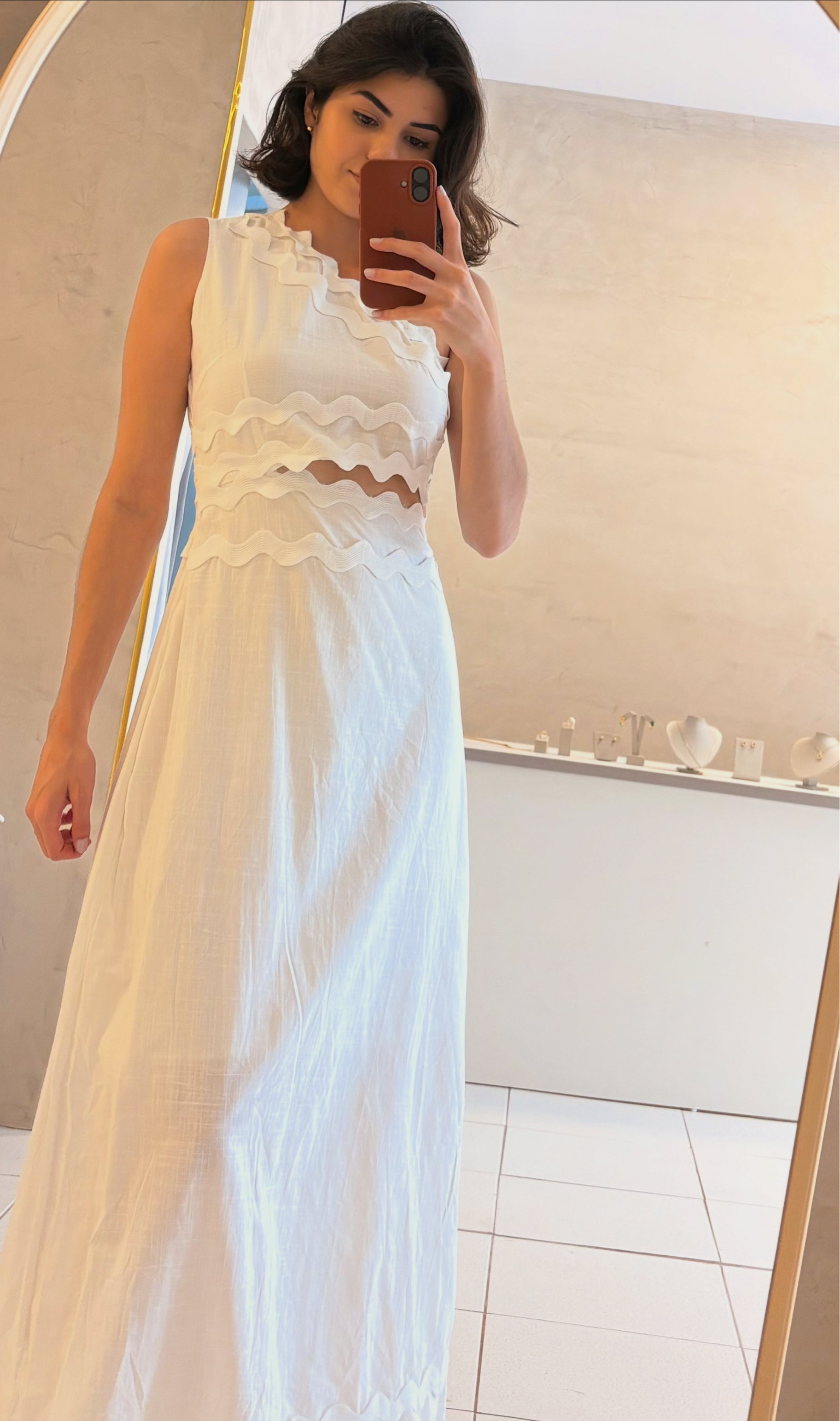 Vestido em linho Branco
